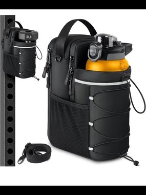 Magnetic Gym Bag 25-64oz Water Bottle Holder with 4 Strong Magnets, Crossbody Sl